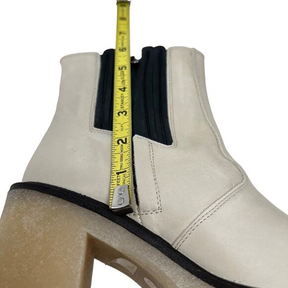 Free People James Chunky Heel Chelsea Boot White 36 - Picture 6 of 8